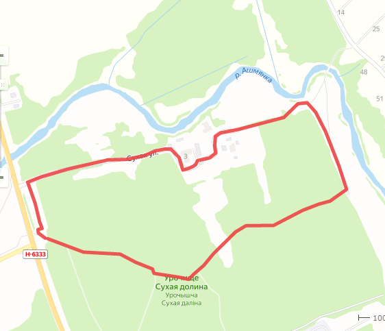 Route "Urochishche Sukhaya dolina"
